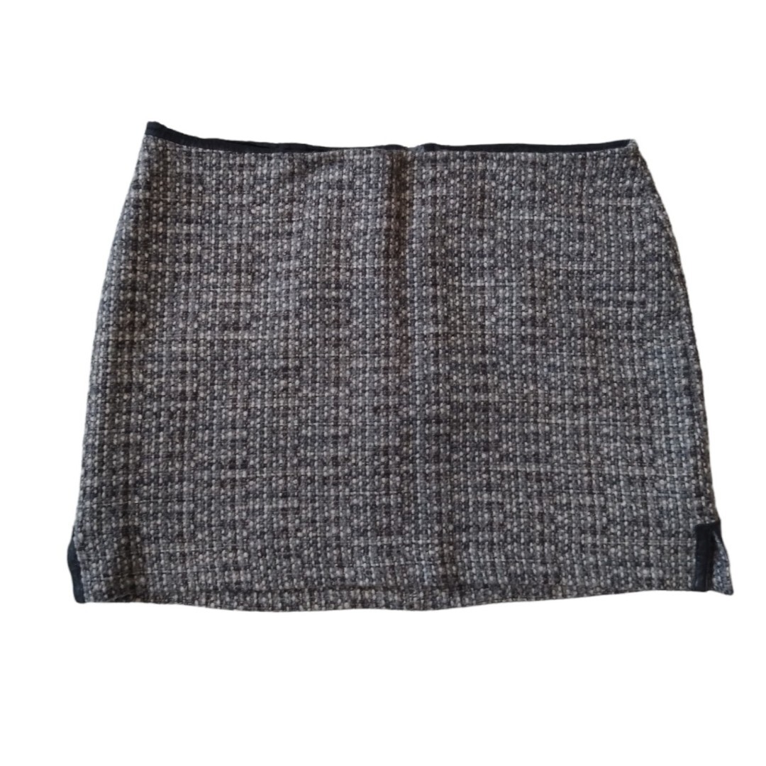 Sisley Gray Fully Lined Tweed Mini Length Wool Blend Skirt Women’s Size 44 US 10