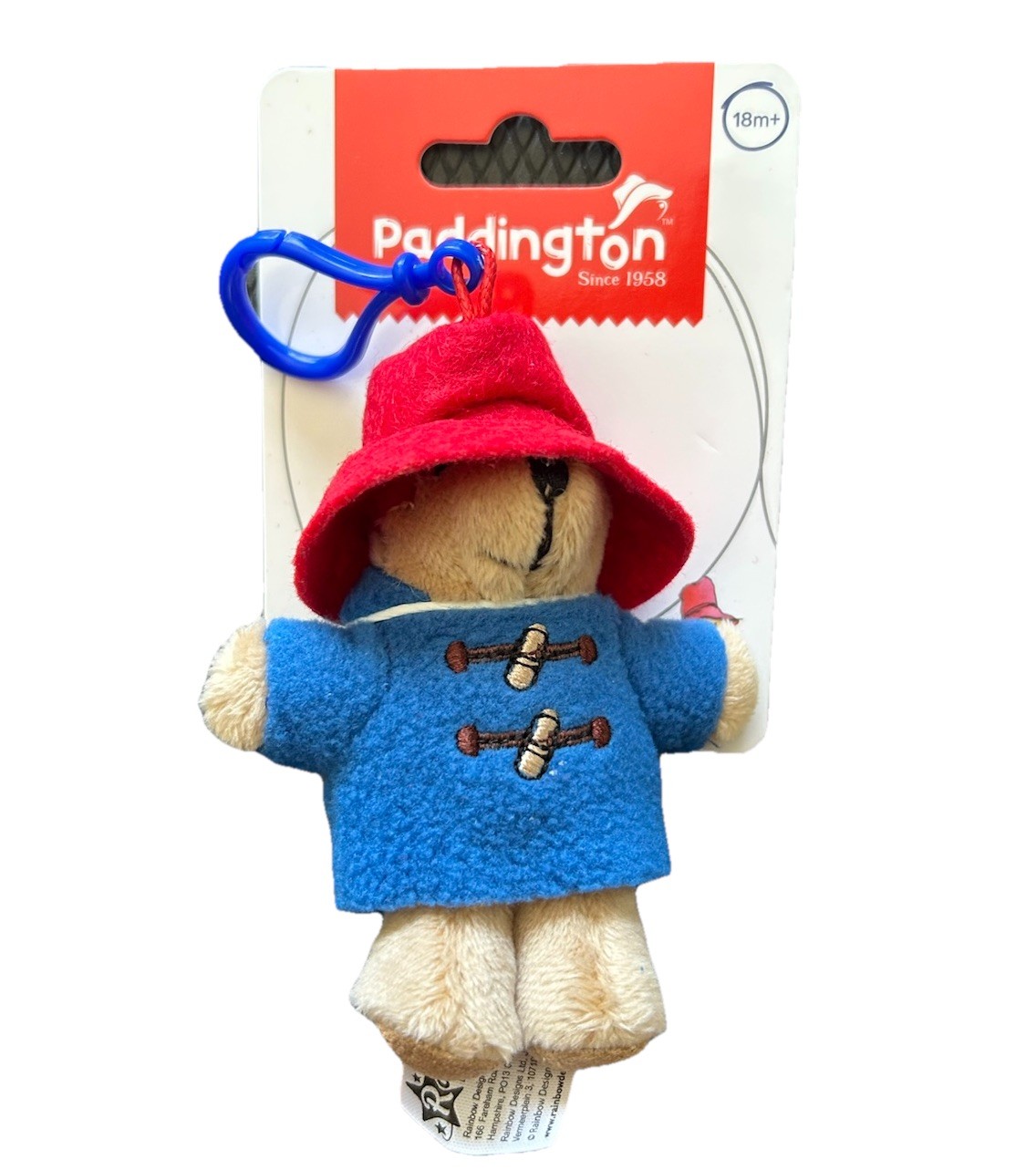 New Bear Paddingtons Red Blue Plush Key Fob Key Chain Purse Bag Toy Charm Holder