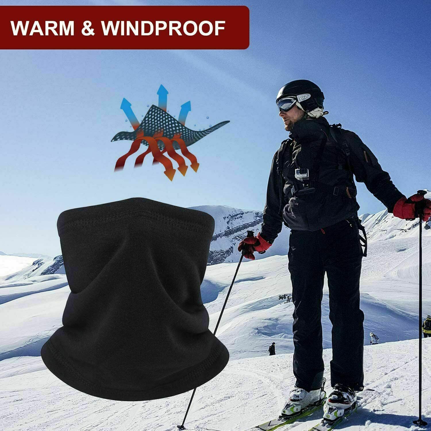 Winter Neck Warmer Gaiter Fleece Windproof Face Mask Cover Scarf for Men Women