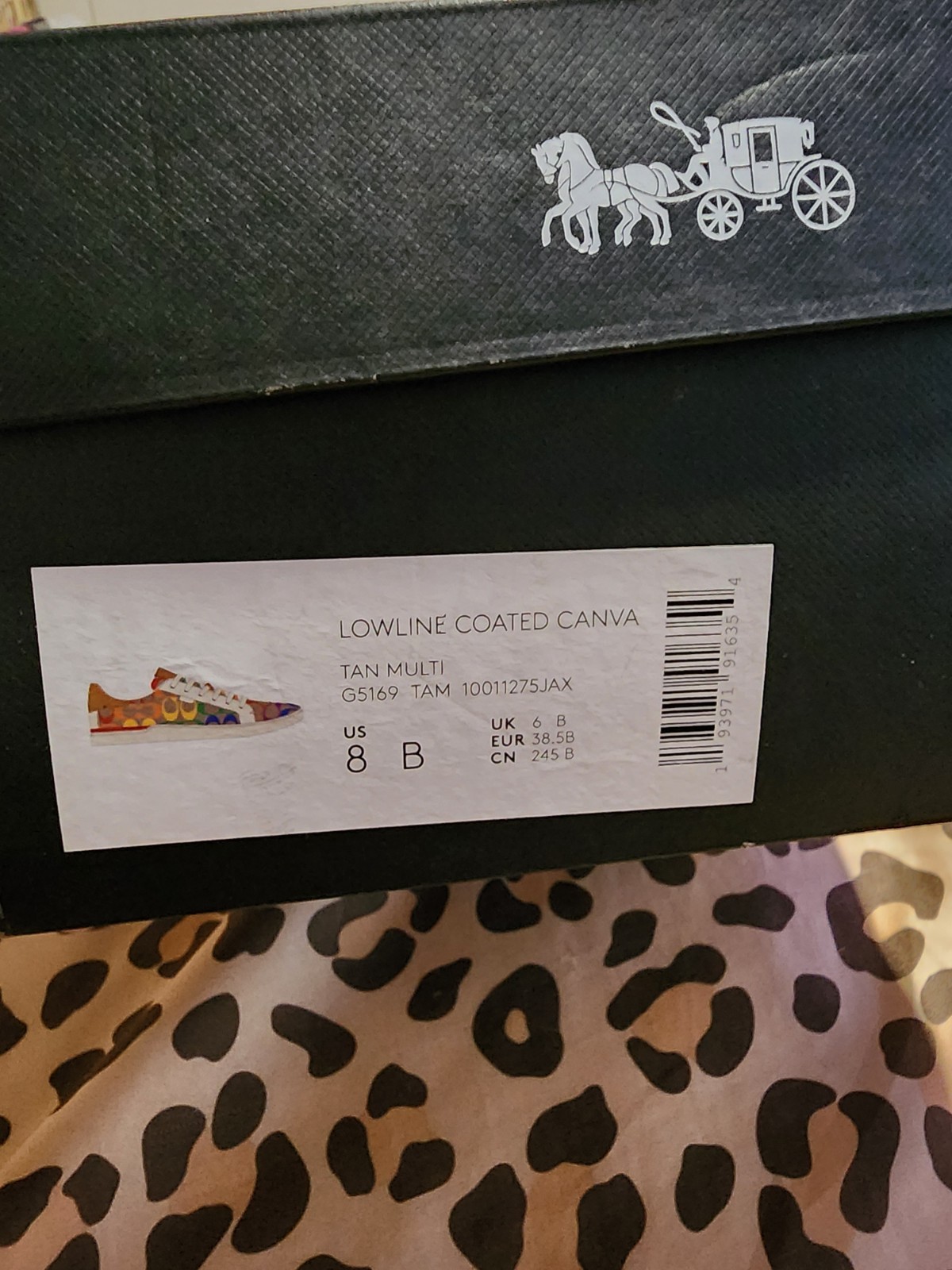 Coach Lowline Logo Canvas Low Top Sneakers Tan Multi White Lace-Up G5169