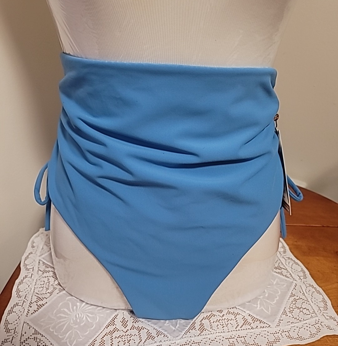 Nwt Calia Women’s XXL Swim Ruched Side Tie Tranquil BLUE Bottoms WSA23410SP25
