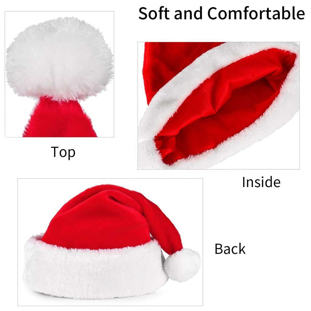 Adults Kids Premium Christmas Santa Claus Hat Cosplay Costume Plush Xmas Cap US