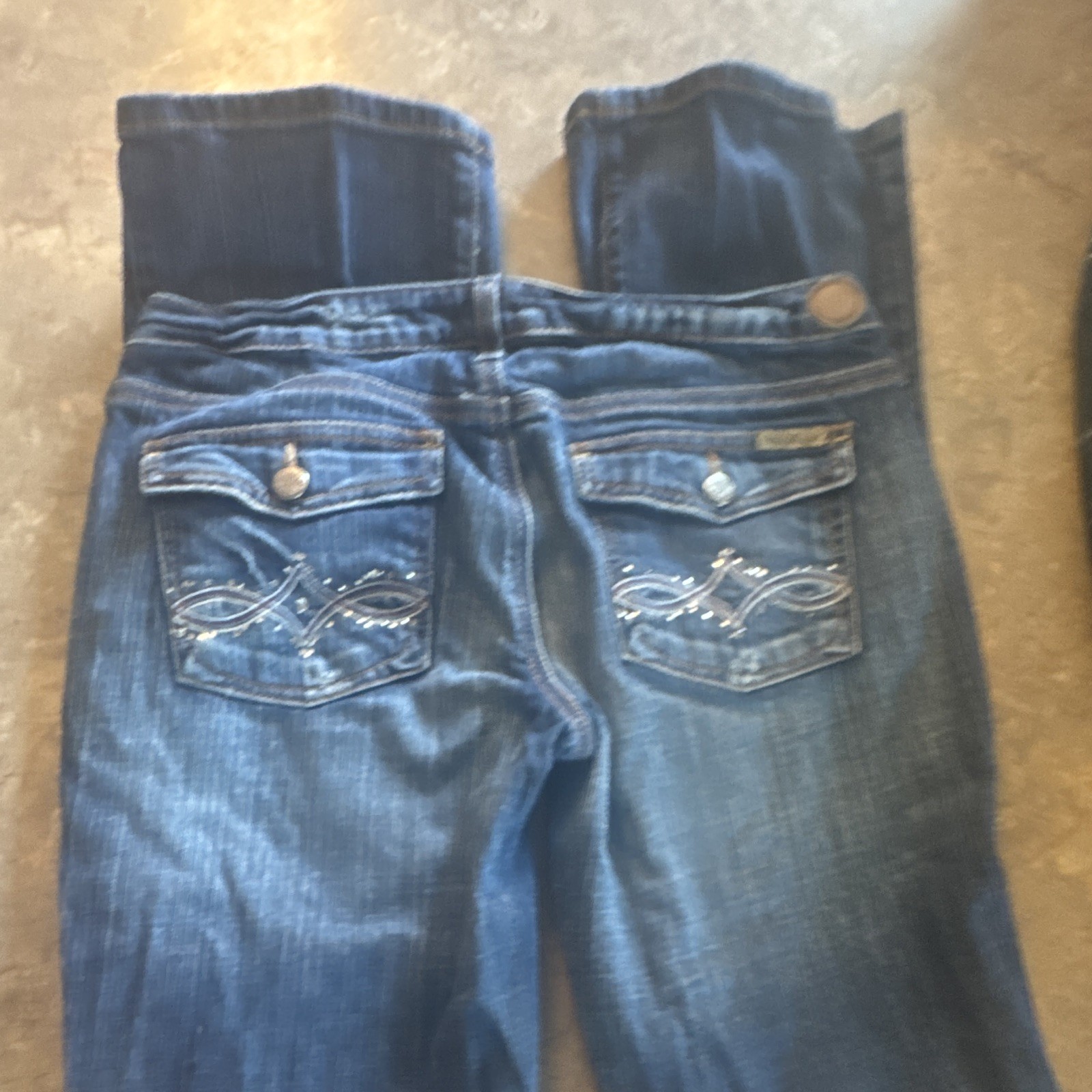 Hint Womens Jeans 7 Juniors Blue Denim Light Wash Mid Rise Western