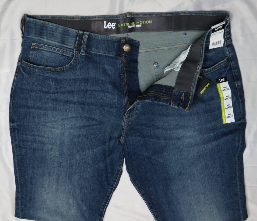 LEE MADDOX BLUE JEANS 48×28 STRAIGHT TAPERED STRETCH BIG & TALL DENIM NWT NEW