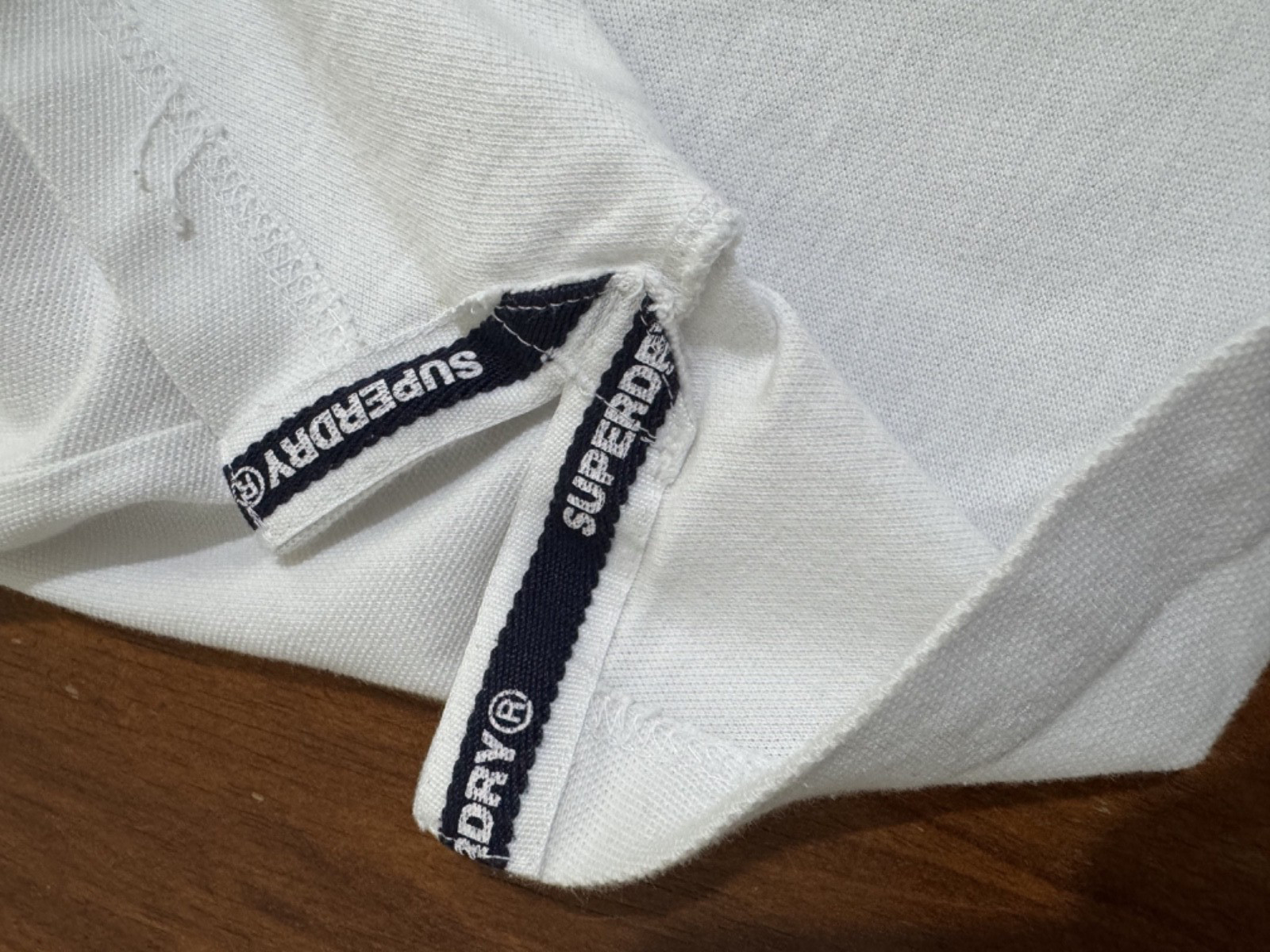 Superdry Premium Athletic Polo Shirt Men XXL Fits L/XL White Distressed Varsity