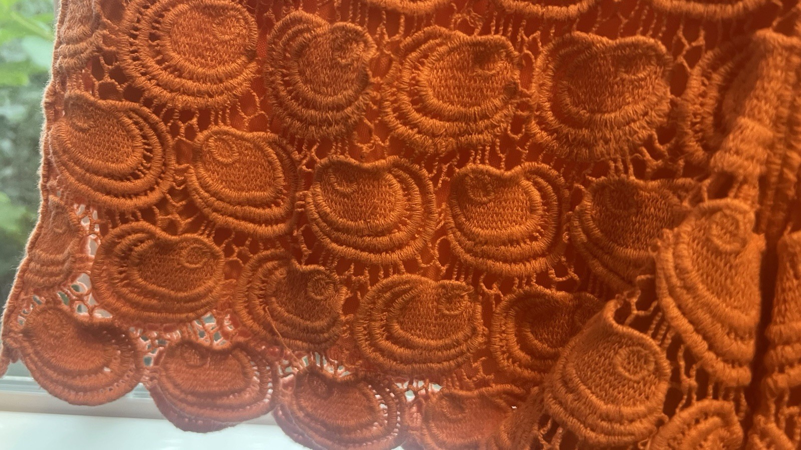 Eiffel Designs Women’s S/M Orange Lace Lined Pull-On Shorts Elastic High Rise