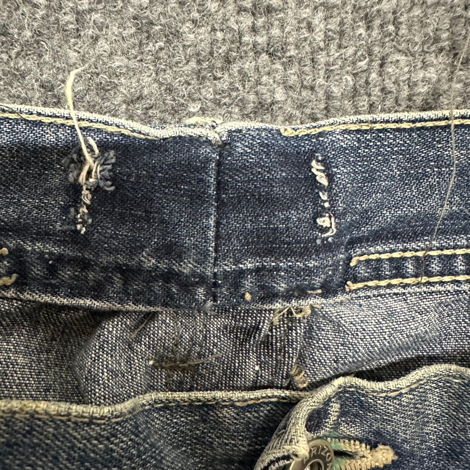 Arizona Carpenter Jeans Mens Size 28×32 Blue Loose Fit Wide Leg Denim Workwear