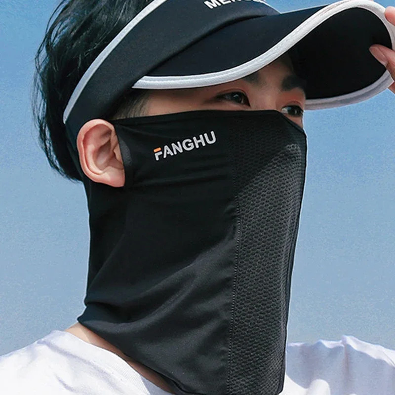 UV Sun Protection Mesh Face Mask Breathable Ear Loop Neck Gaiter
