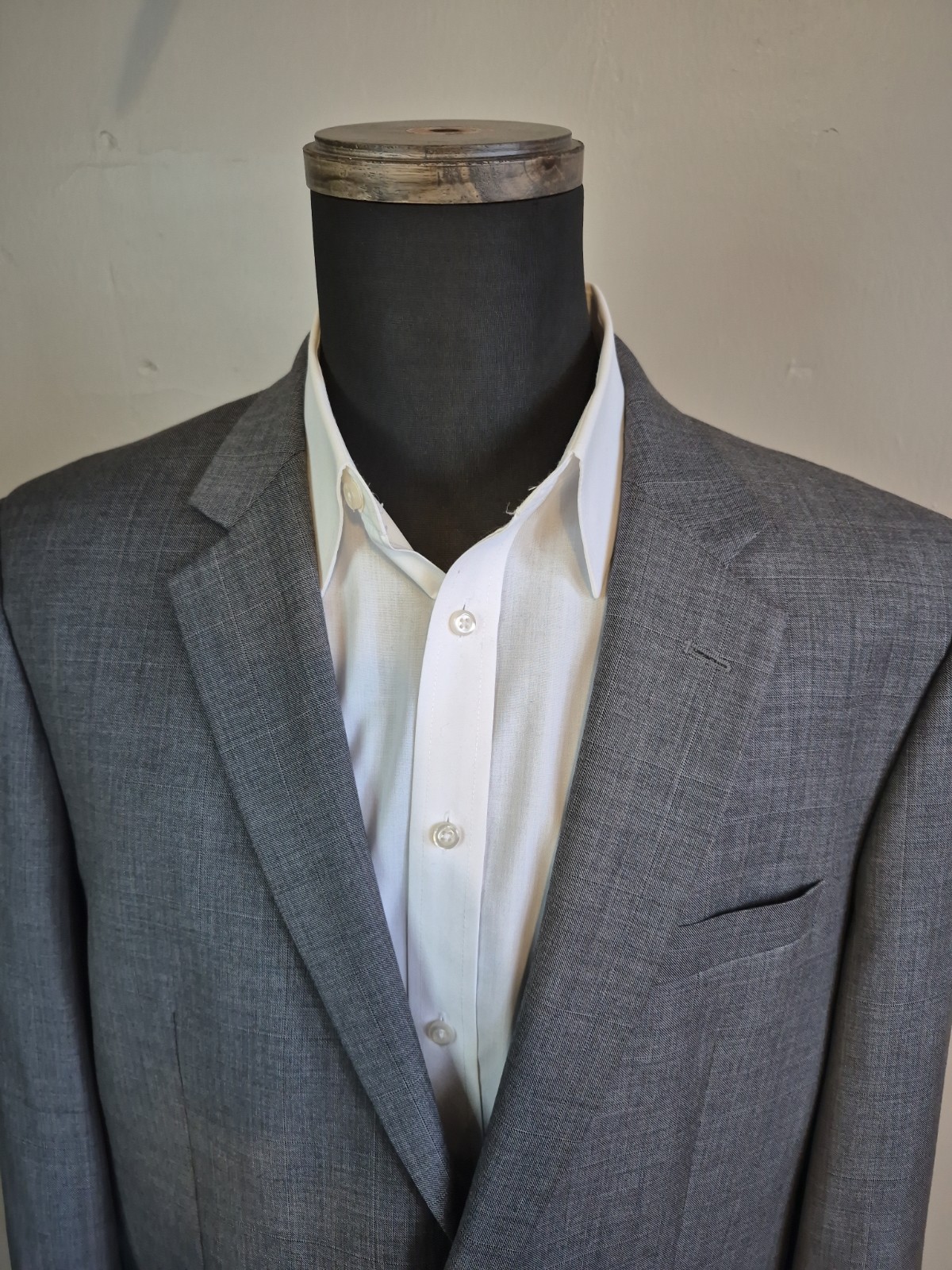 🇺🇸 Joseph & Feiss Mens Wool Sports Coat 44L Gray 2 Button