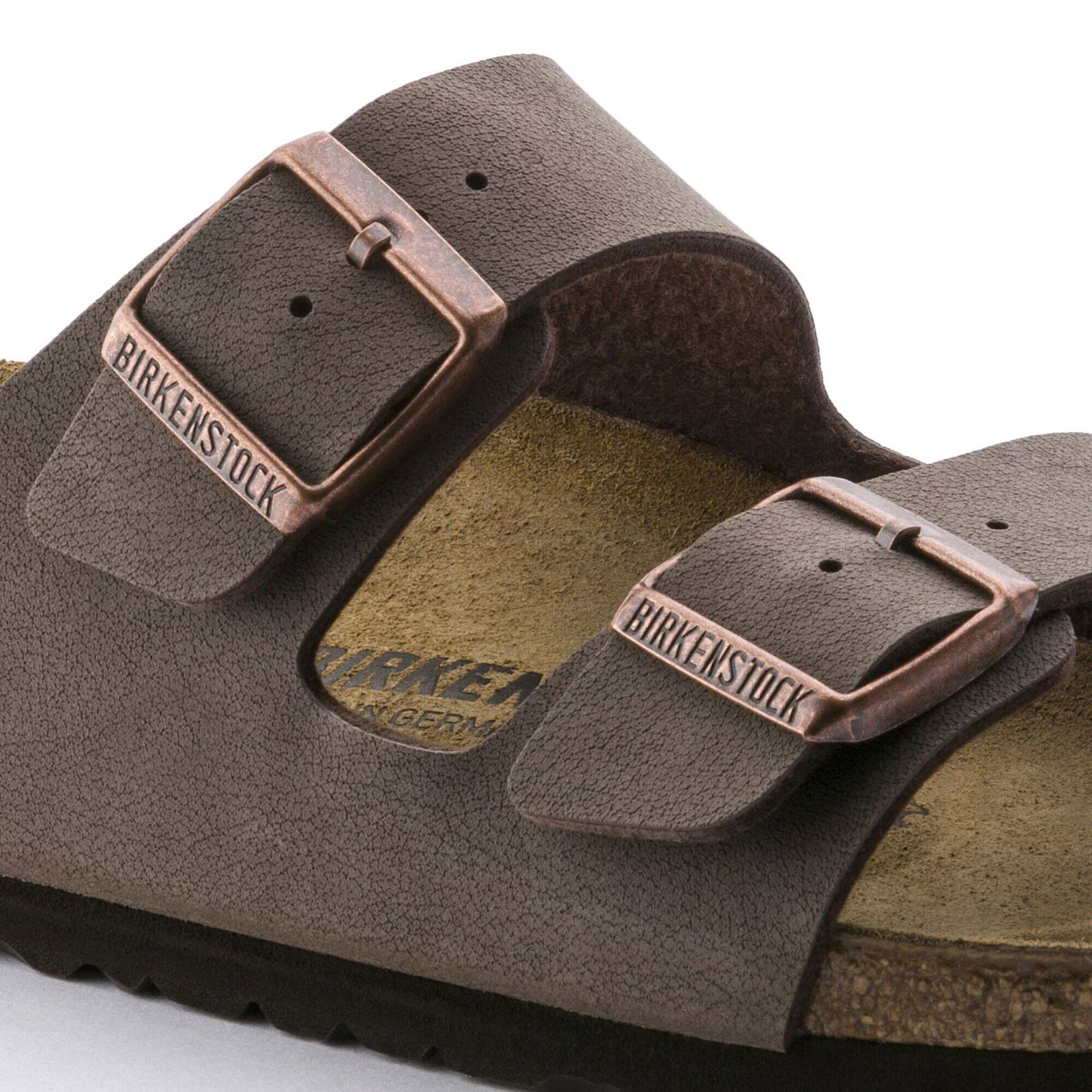 Birkenstock Arizona Birko-Flor Stone Mocha Leather Unisex Sandals New Sizes 6–12