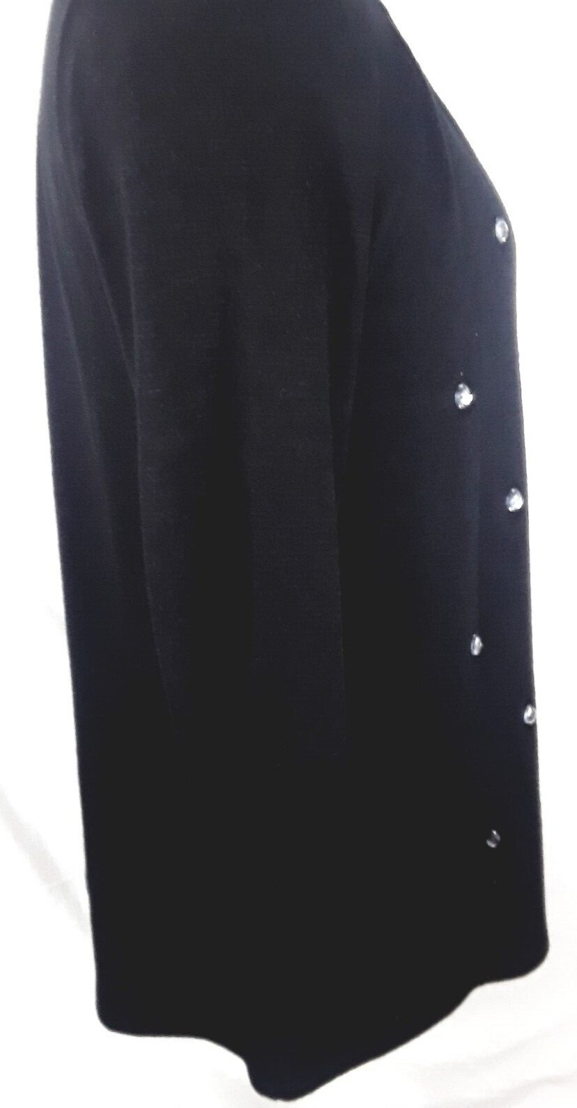TA1-24 I.N. Studio XL woman’s 3/4 sleeve blouse black with teardrop beads, soft
