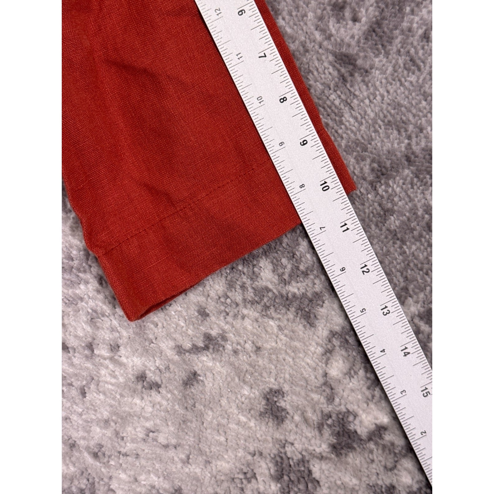 Rivet Utility Romper XXS Womens Burnt Orange Linen Zip Collared Jumpsuit