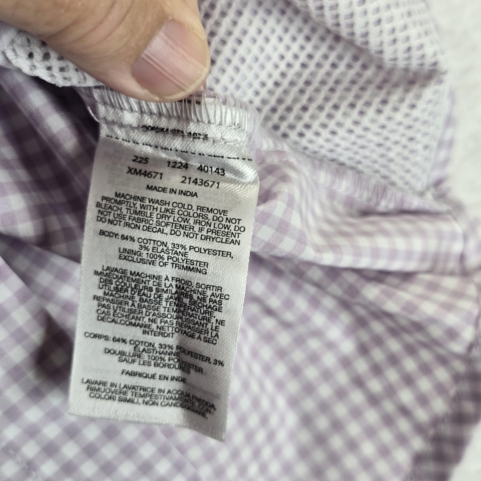 Columbia PFG Shirt Mens XS Purple Gingham Harbor Peak Omni-Shade Omni-Wick