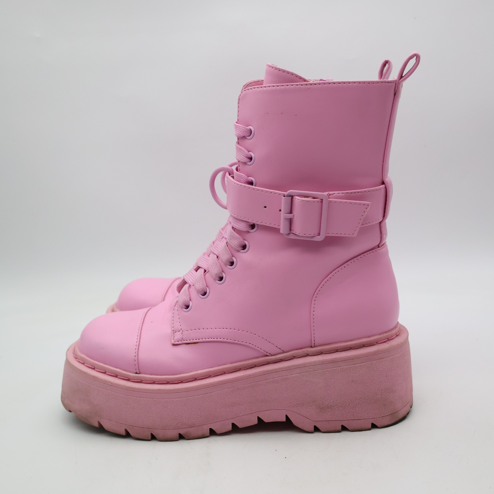 Current Mood Pink Synthetic Combat Boots Women’s Size 7 M High Top