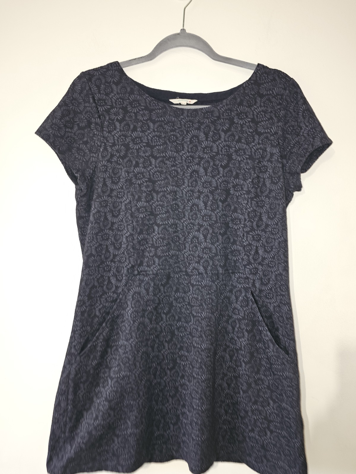 Size 14 White stuff Floral Navy Blue A Line Day Dress Smart Casual Office Pocket