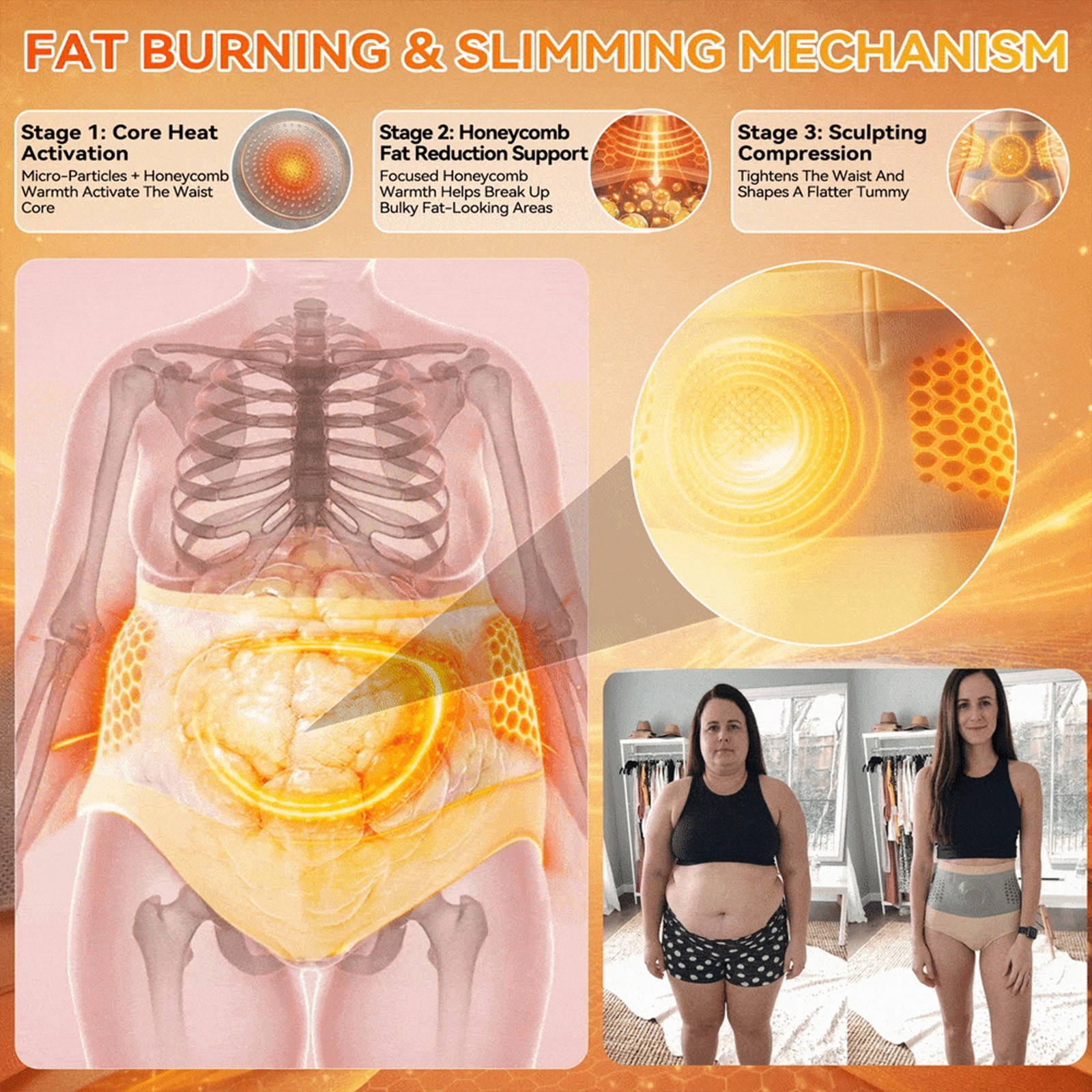 Pauraju Fat Burning Shorts – Moringa Berberine 4-in-1 Sculpting Weight Loss Shor