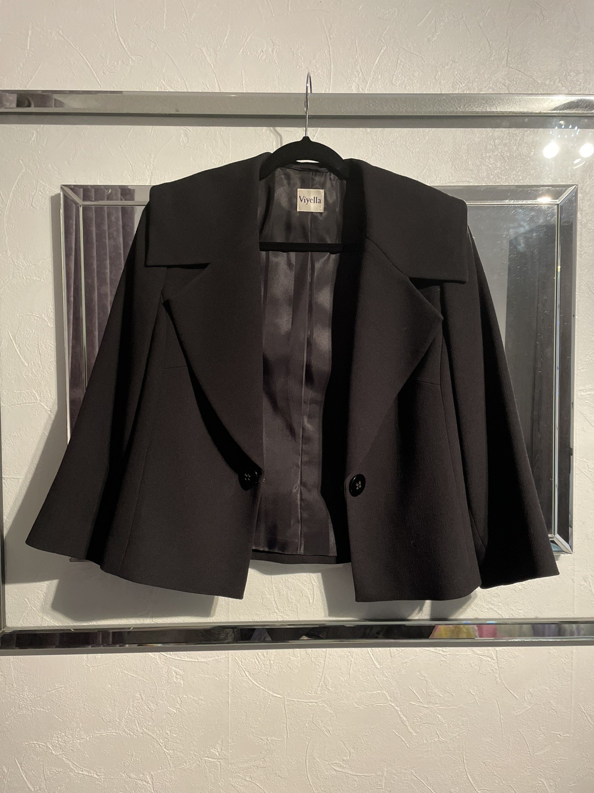 Viyella Fully Lined Black Lightweight Wool & Polyester Jacket – Size 12