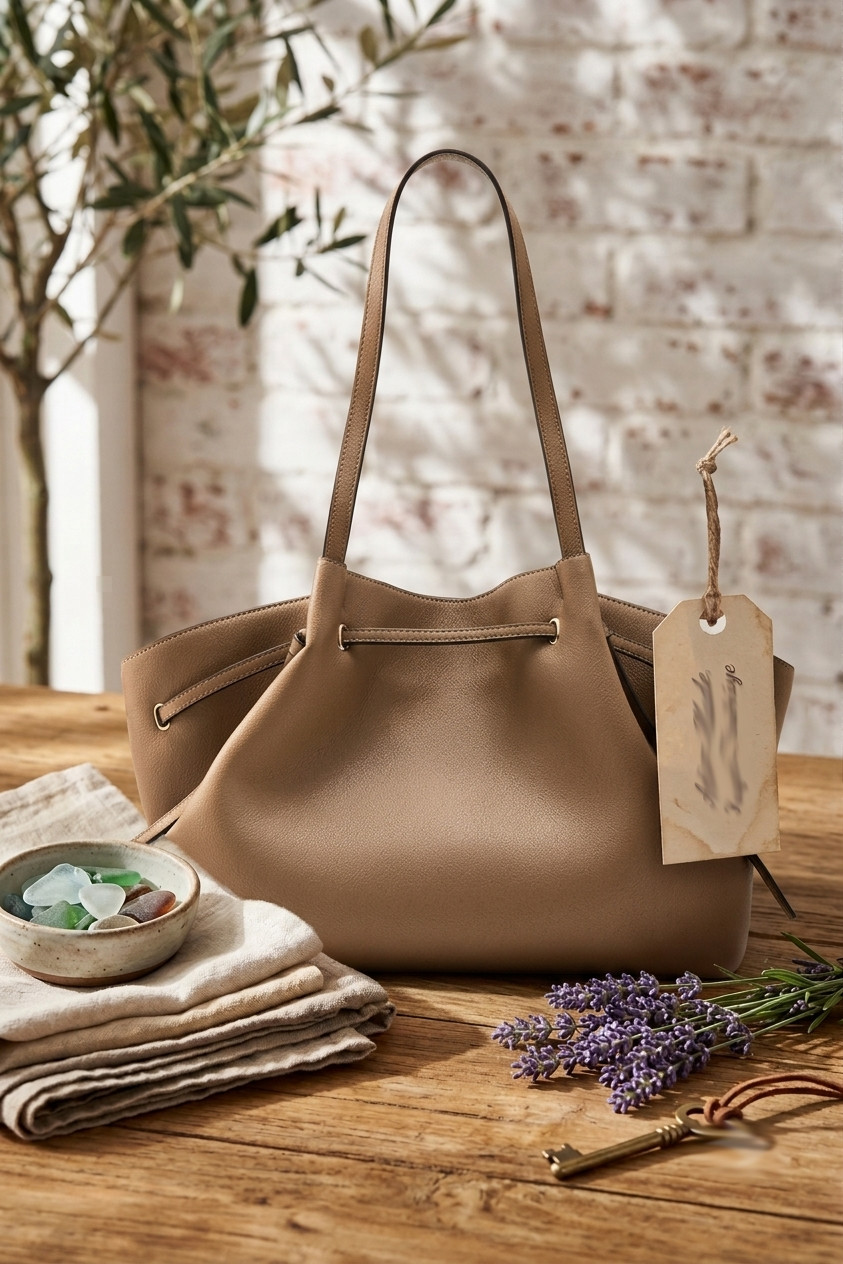 Women’s Large Vegan Leather Tote Bag Oversized Shoulder Handbag Brown