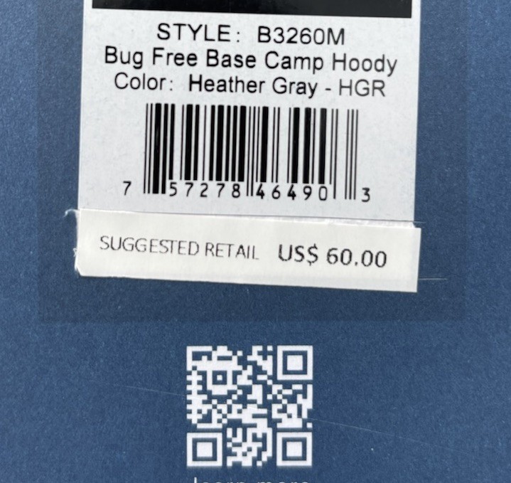 Insect Shield White Sierra Hood Pullover Gray Bug Free Base Camp Shirt