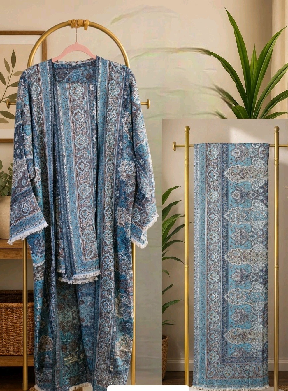 Rhinestone Pashmina Abaya With Scarf Size #52. NO RETURNS ACCEPTED ON PASHMINA )