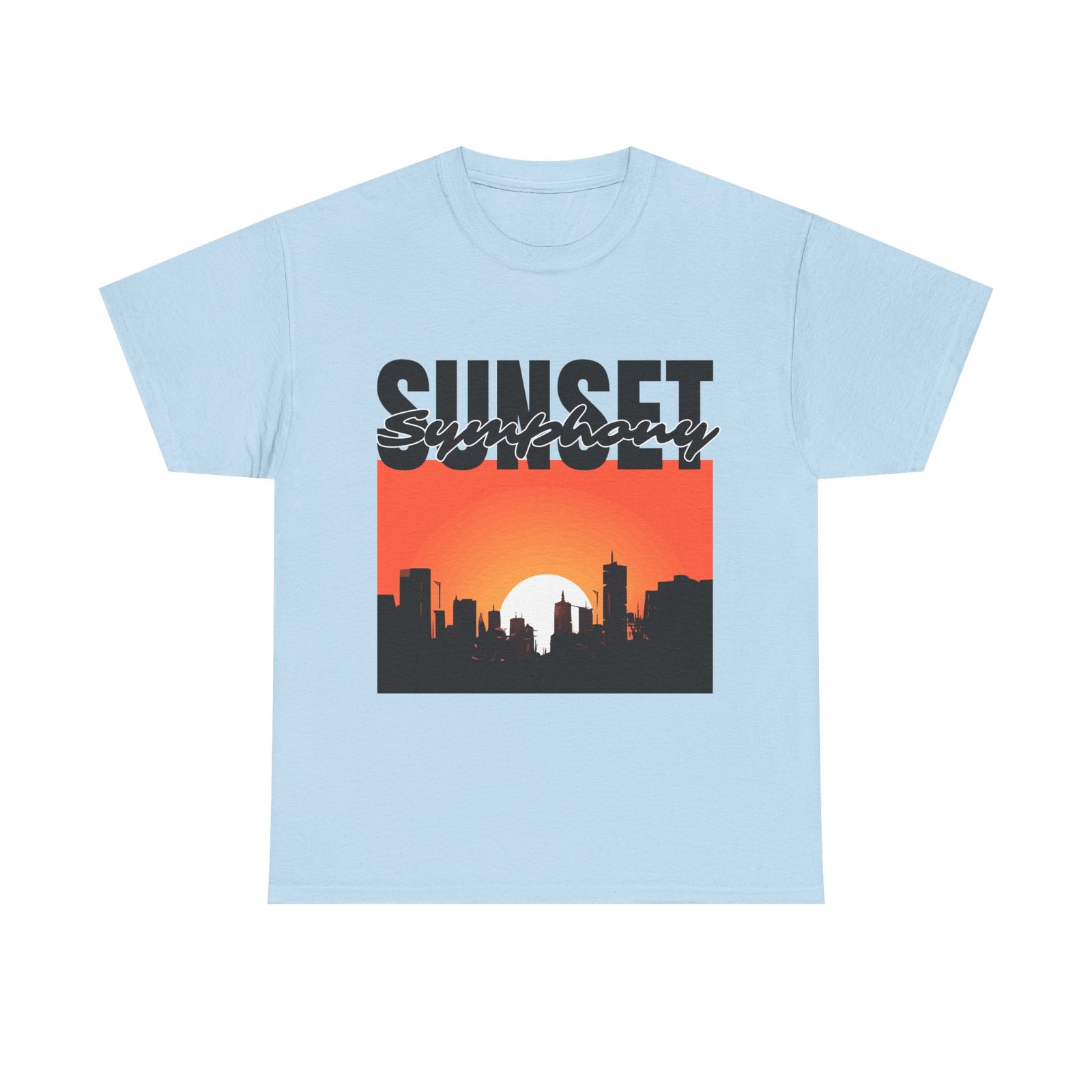 Sunset Symphony City Skyline | Urban Streetwear Sunset T-Shirt Design