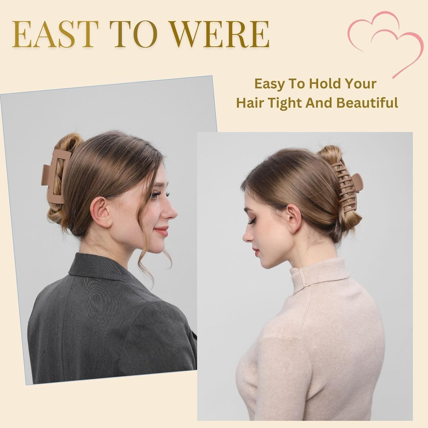 Hair Clips for Women 4.3 Inch Large Hair Claw Clips for Women Thin Thick Curly H