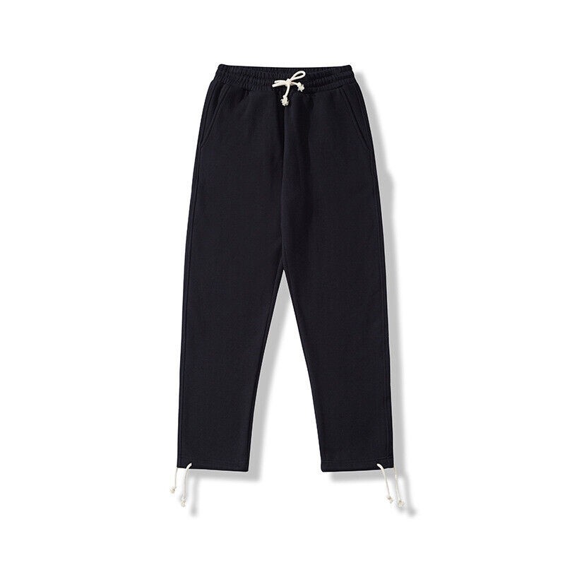 Men’s Straight Sweater Pants Basic Solid Color Thick Sports Casual Pants