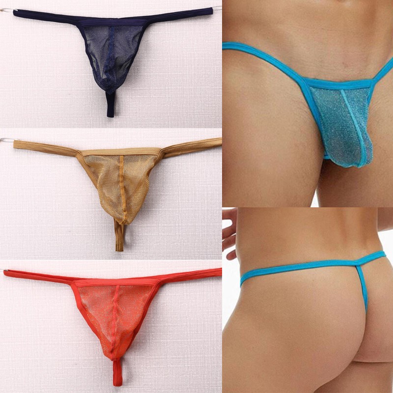 4 Pack Lot Men Underwear T-Back G-String Briefs Sexy Low Rise Thongs Underpants