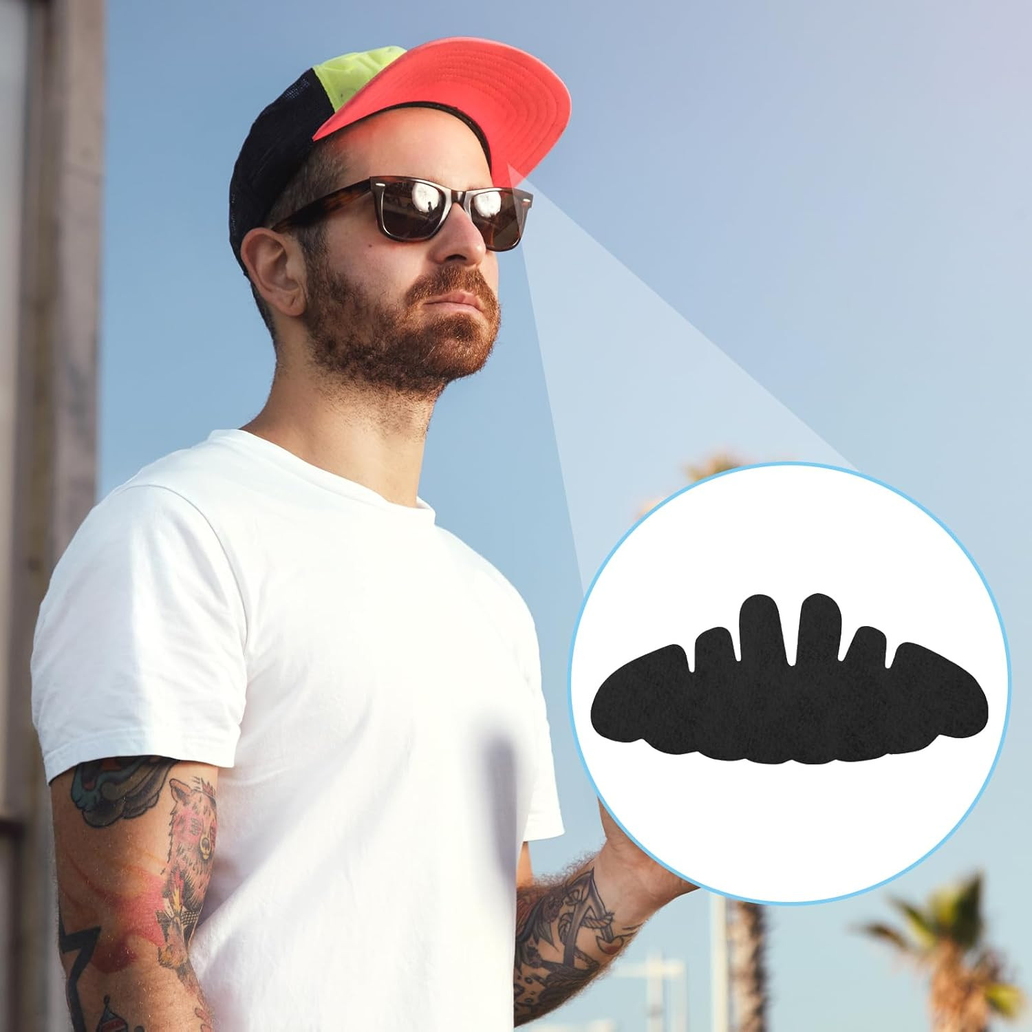 10Pcs Baseball Caps Inserts, Washable Hat Felt Shapers Hat Sweat Liner Cap Inser