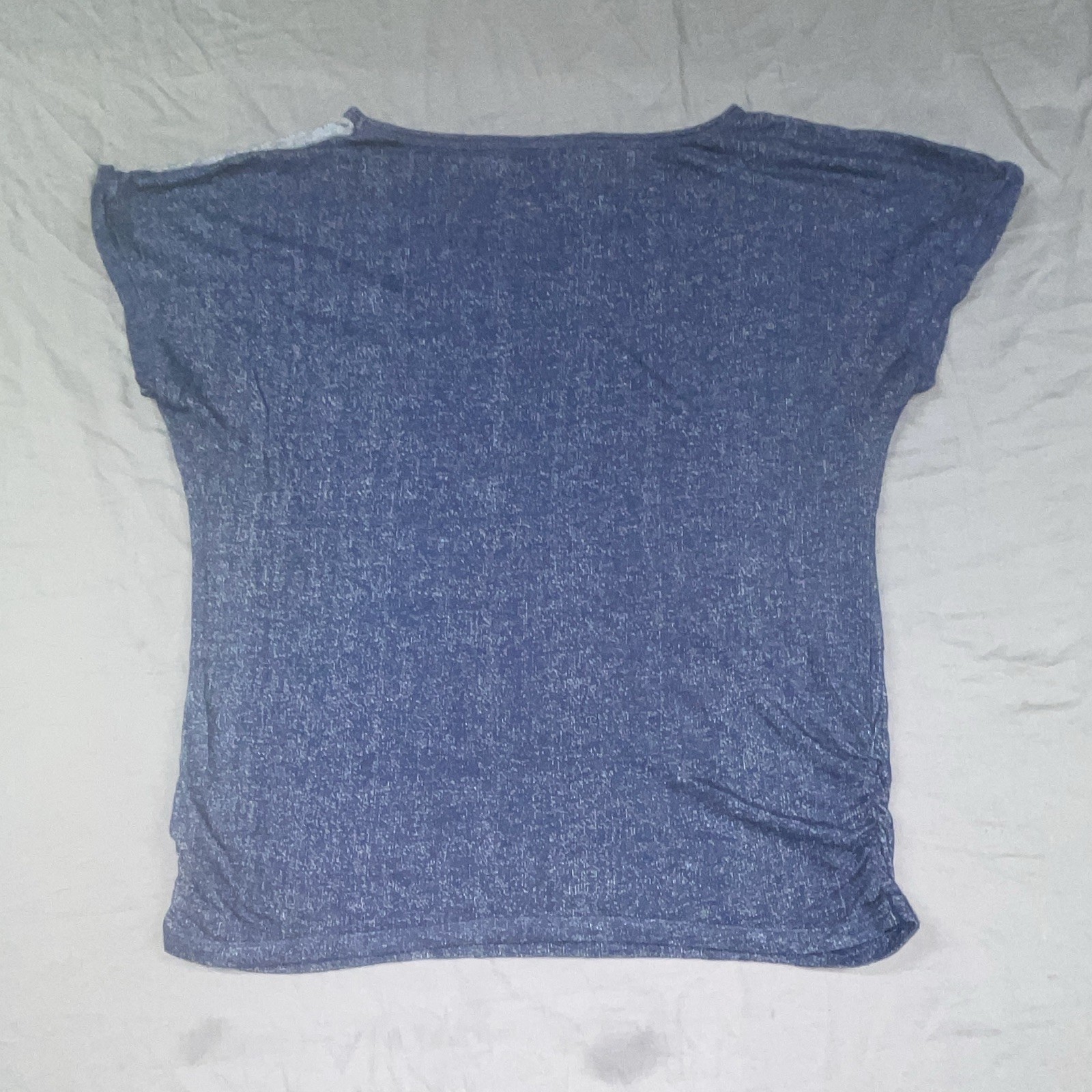 Style & Co. Women’s Blue Graphic Print Glitter Scoop Neck T-Shirt M