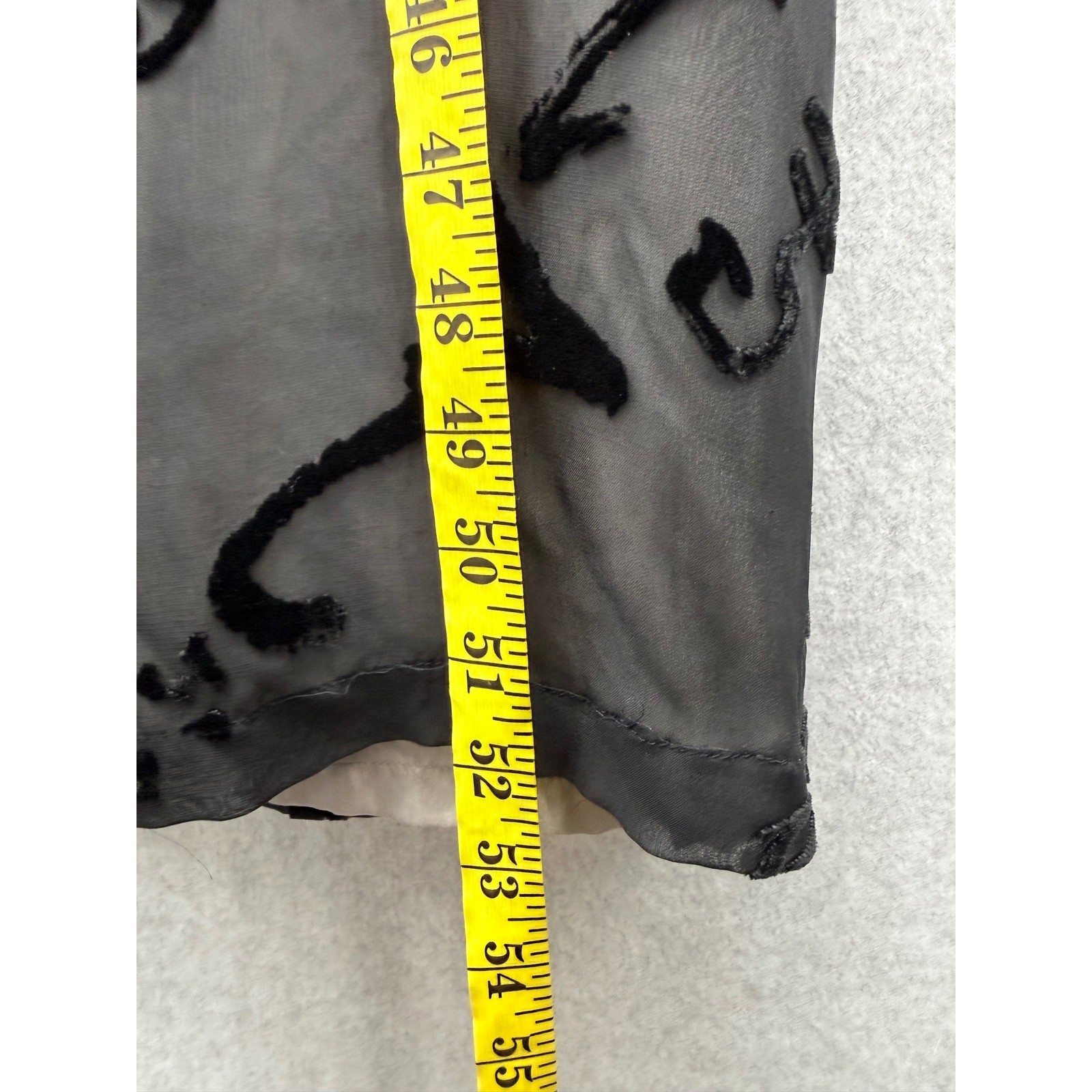 Simone Chin-Chin Dress Women M Black Calligraphy Devore Silk Burnout Avant Garde