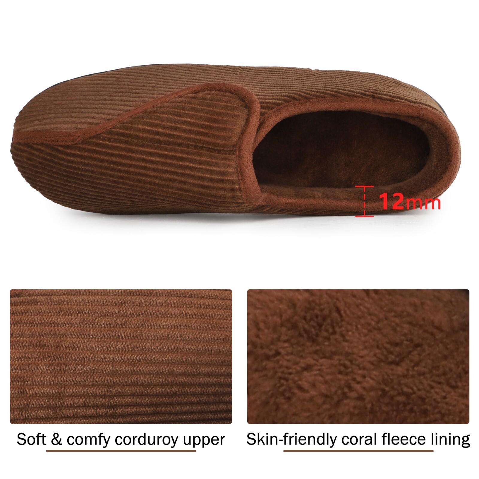 LARGERED Mens Diabetic Slippers Adjustable House Slipper Slip On House Shoes