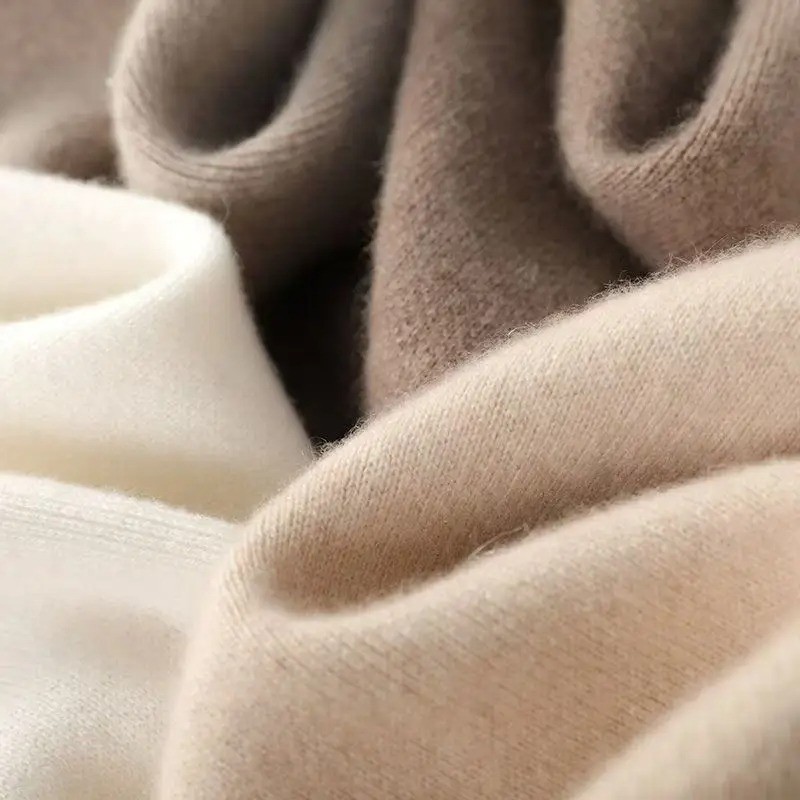 Women Merino Wool Wide Leg Pants Soft Warm Cashmere Knit Trousers Winter Casual