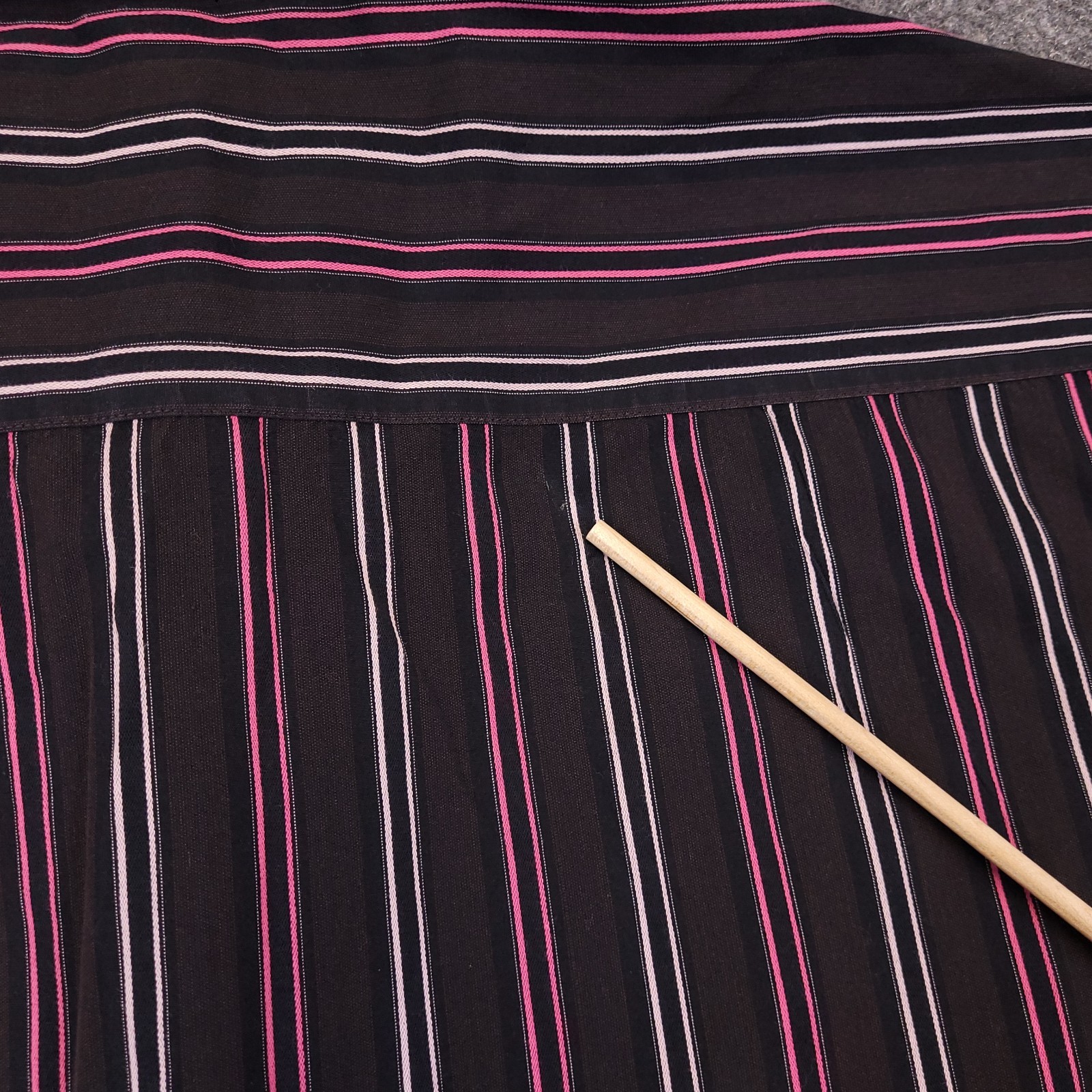 7D 7 Diamonds Shirt Mens 2XL Chocolate Brown Striped Cotton Spread Collar