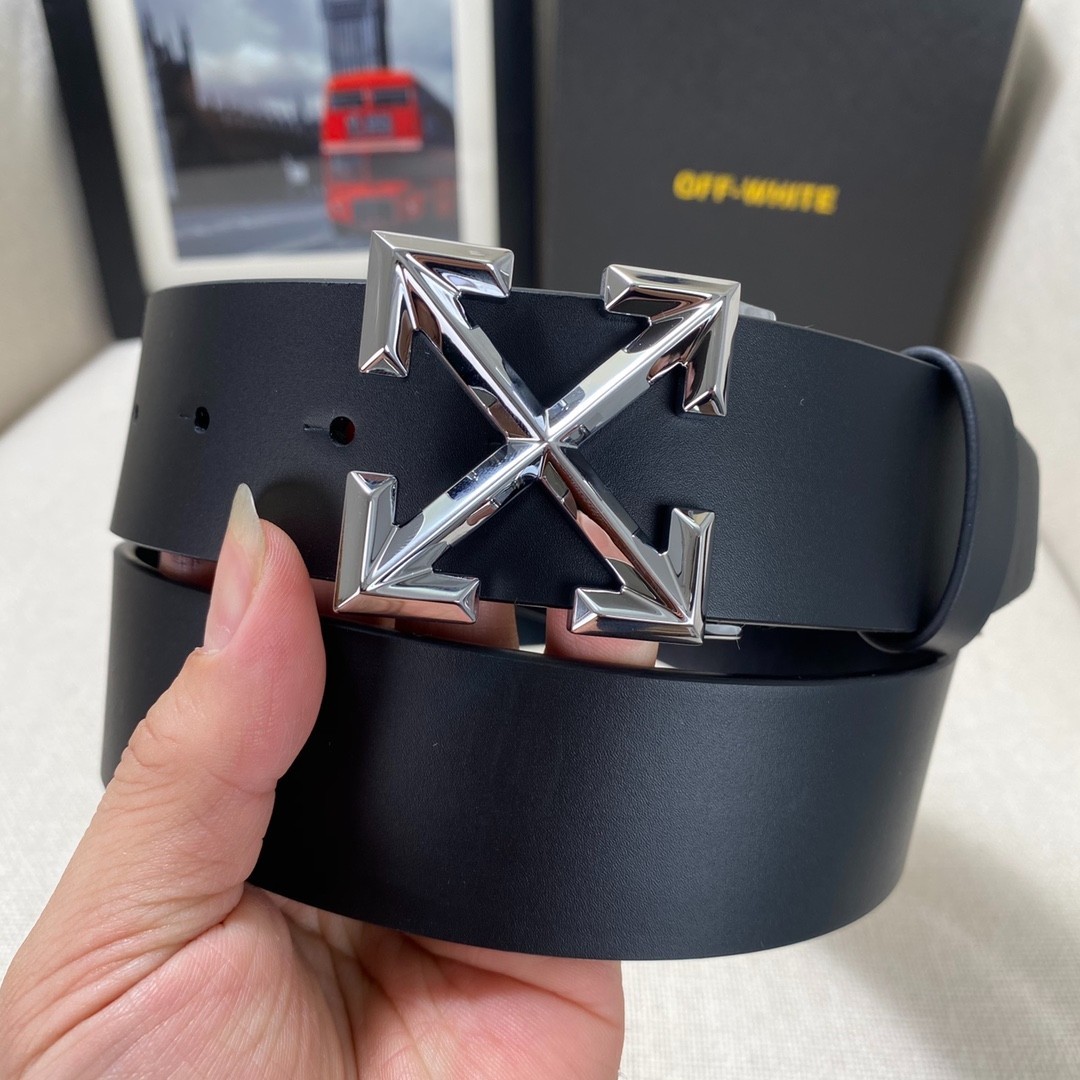 OFF WHITE Belt Men’s width 3.8cm/1.5inch Leather authentic