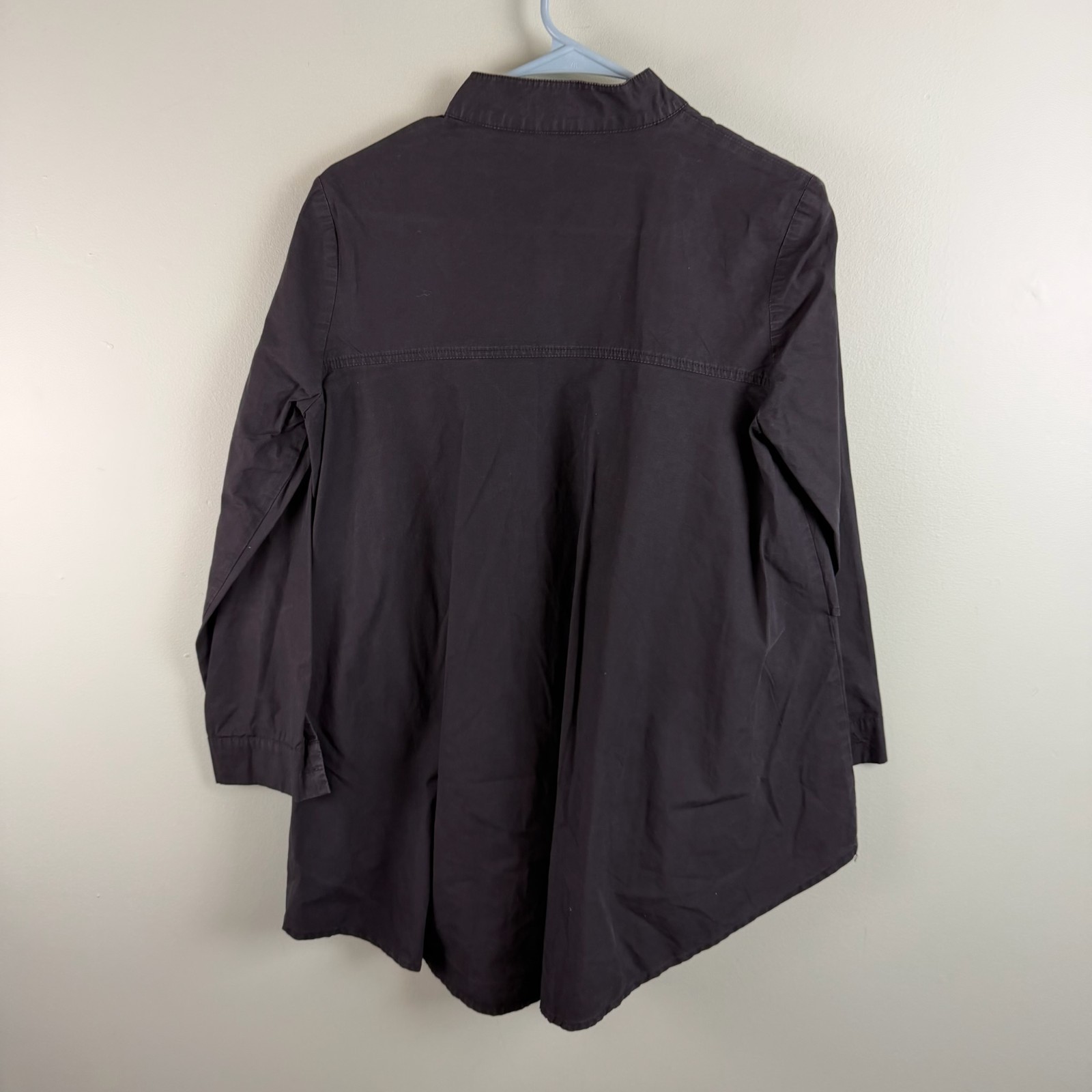 La Mode Black Cotton Oversized Tunic Top Small Modern Minimalist High Fashion