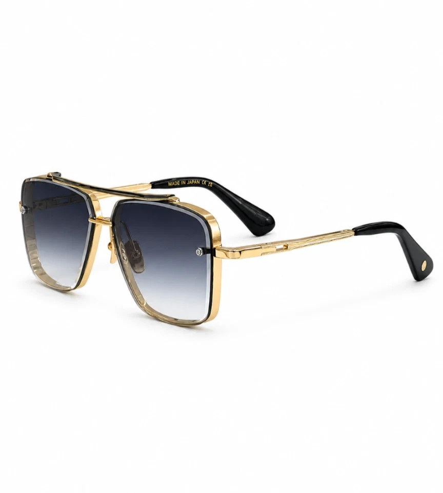 DITA MACH-SIX DTS121 Sunglasses Gold/Gray Gradient 62-12-130mm With Case New