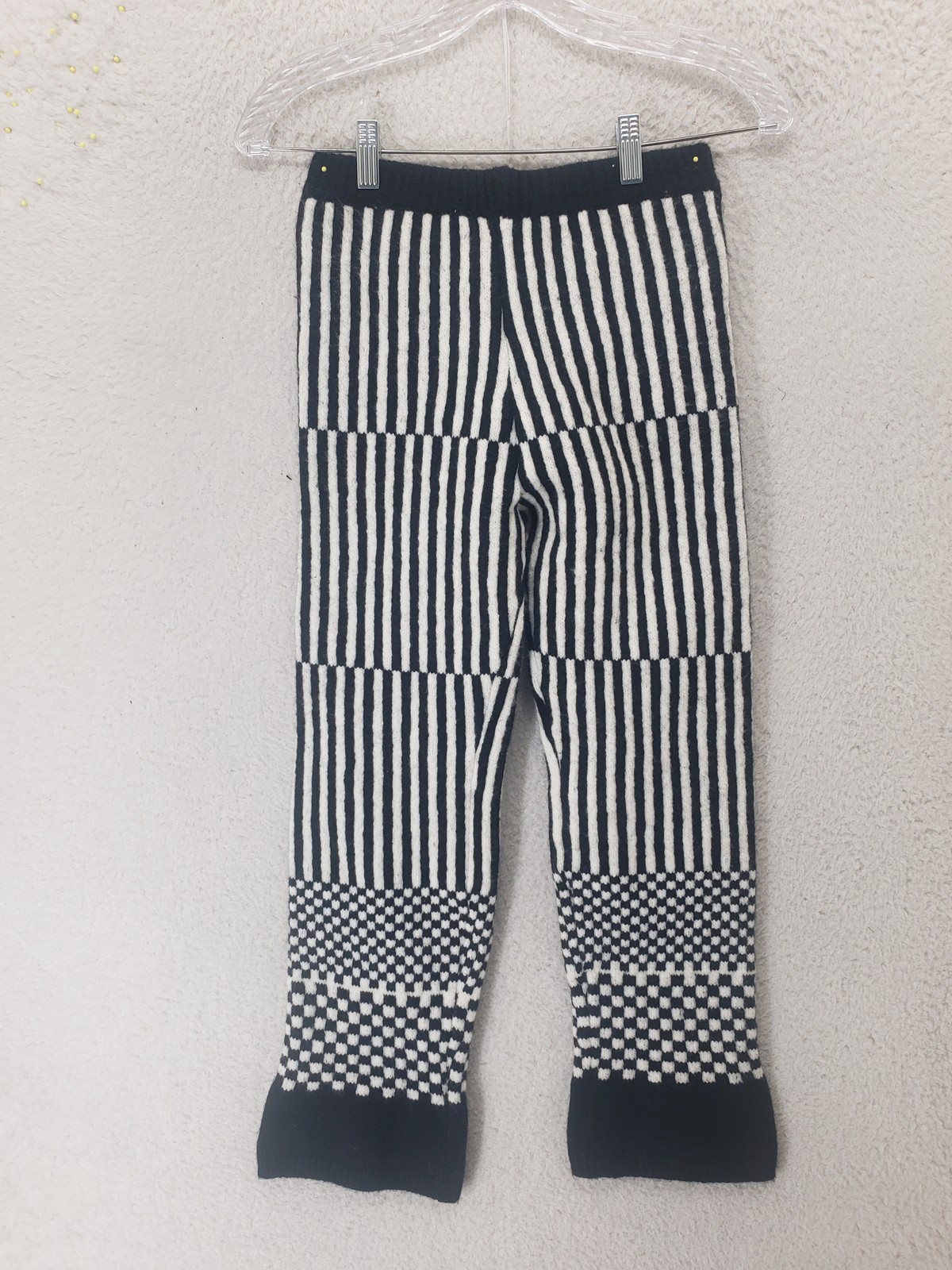 Tach Clothing Pants Womens XS Wool Knit Striped Checkered Pattern Warm