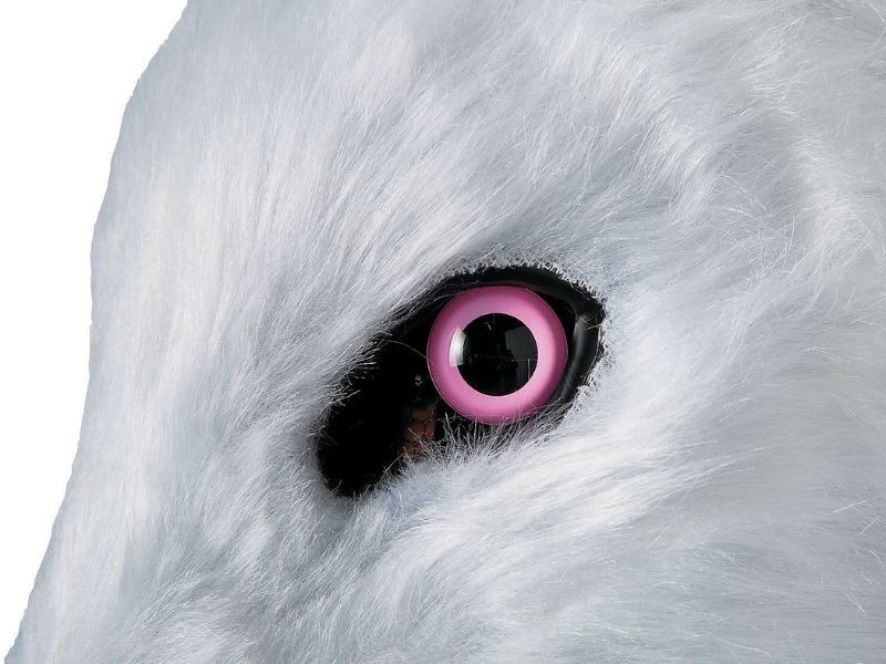 Creepy White Rabbit Bunny Mask Moving Mouth Adult Overhead Halloween Costume New