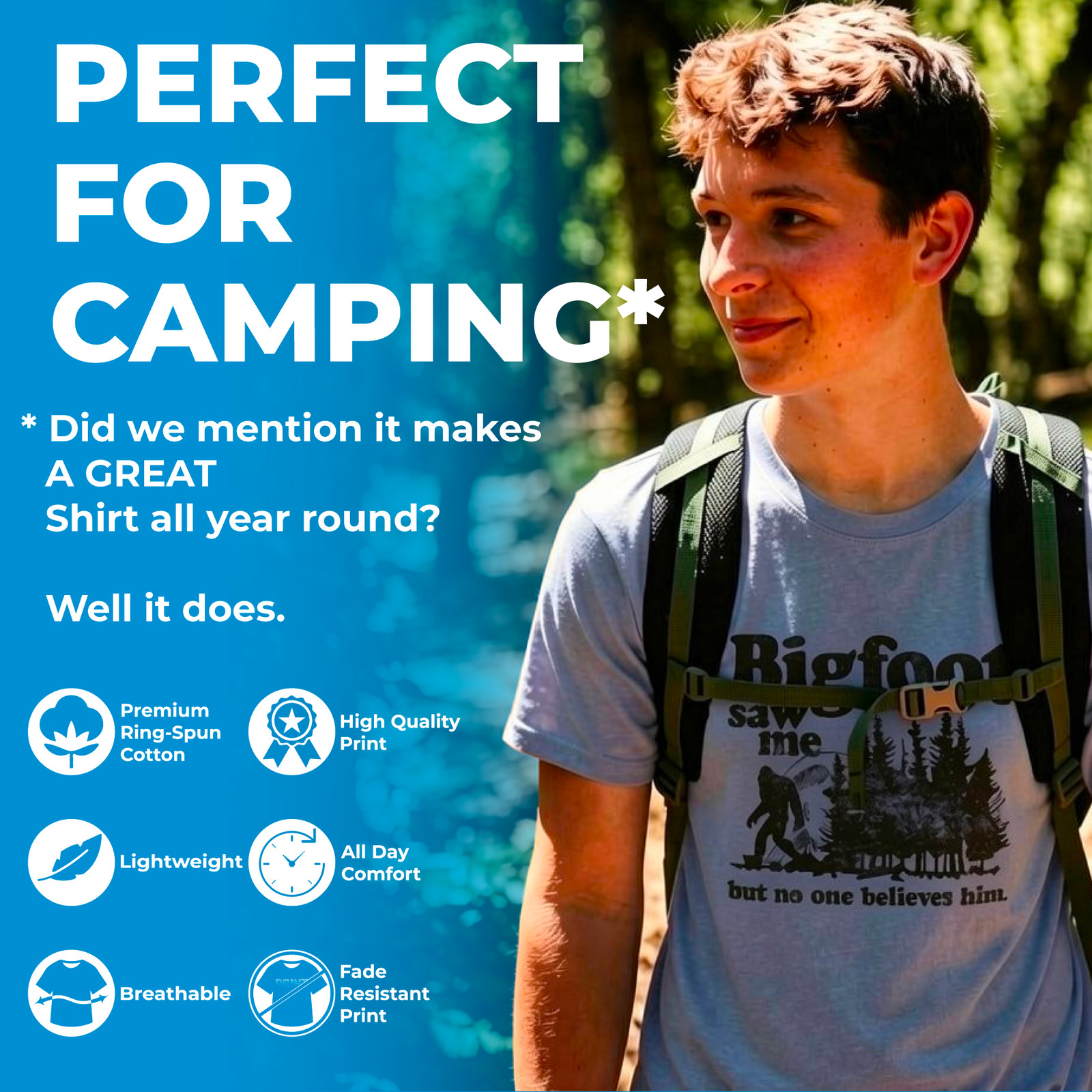 Mens Bear Attack Tip T Shirt Funny Camping Hiking Outdoor Adventure Sarcastic