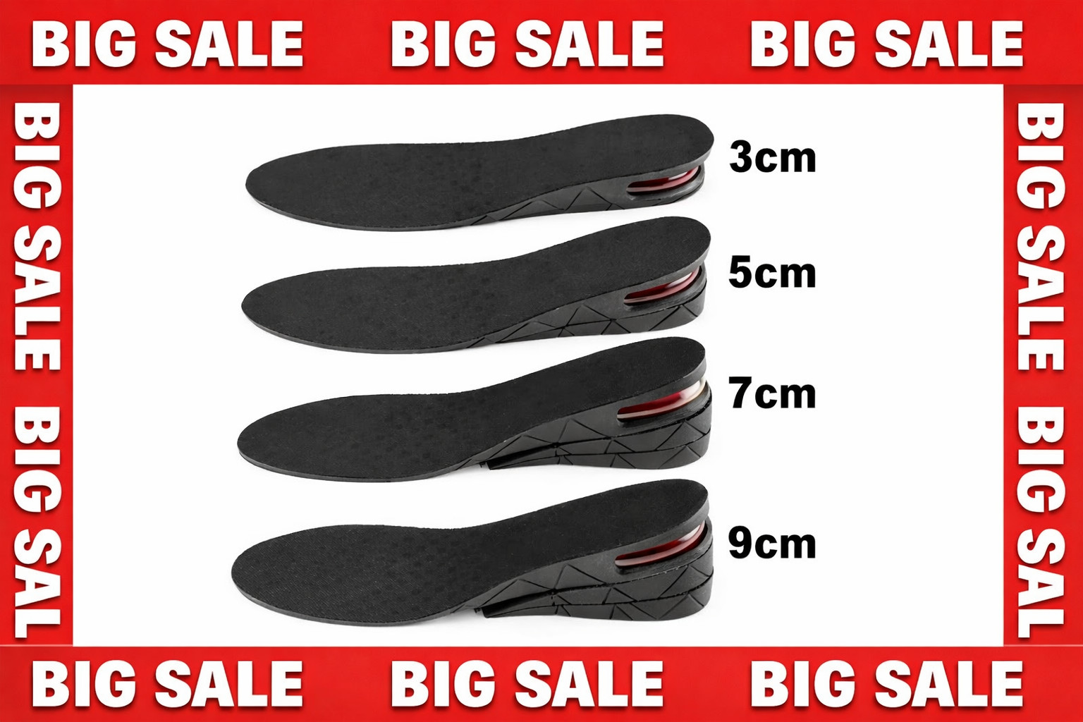 Height Increase Insoles, 2-Layer 1.5” Heel Shoe Lift Kit with Air Cushion Taller