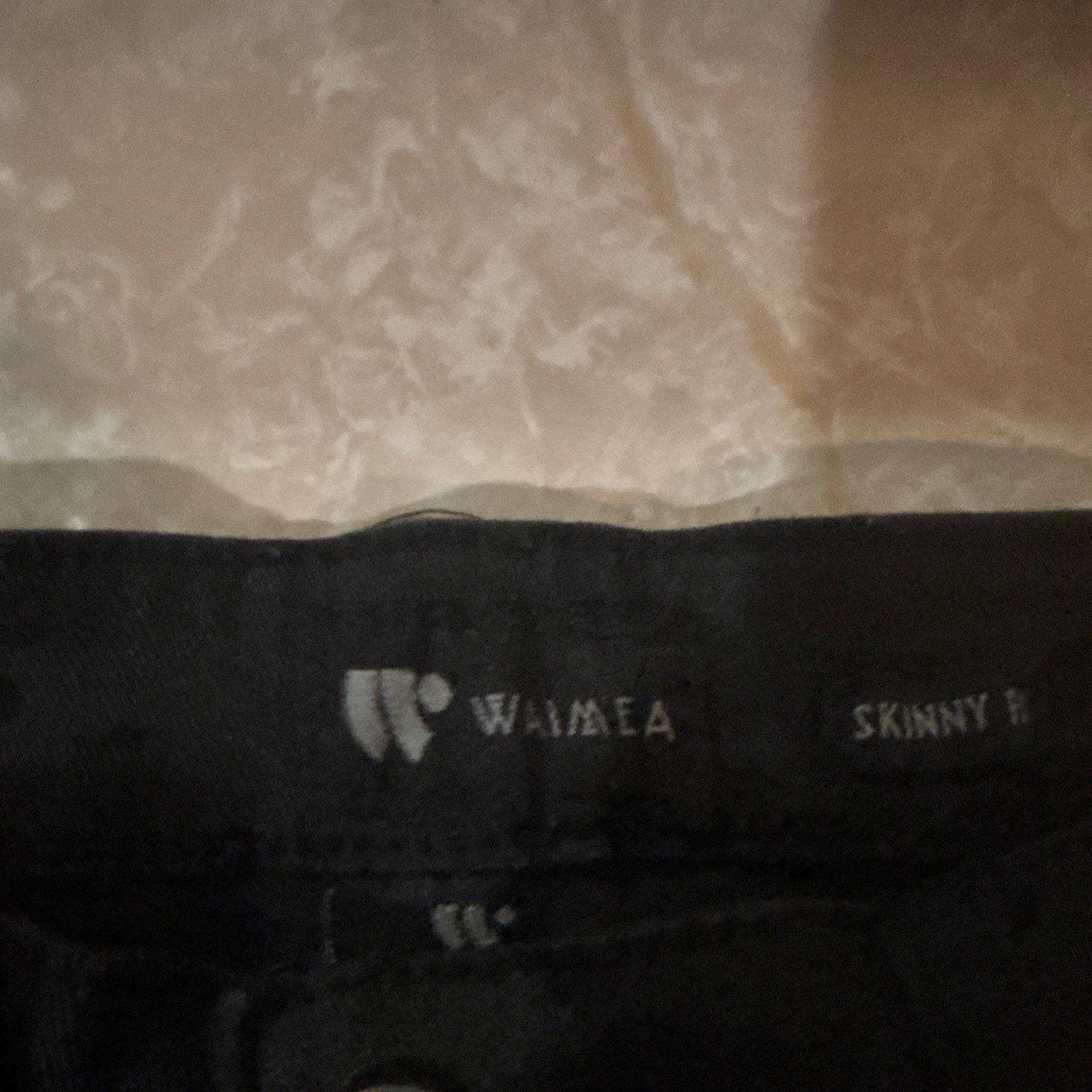 Waimea Men’s Skinny Fit Cargo Pants Black Cotton Denim Waist 34