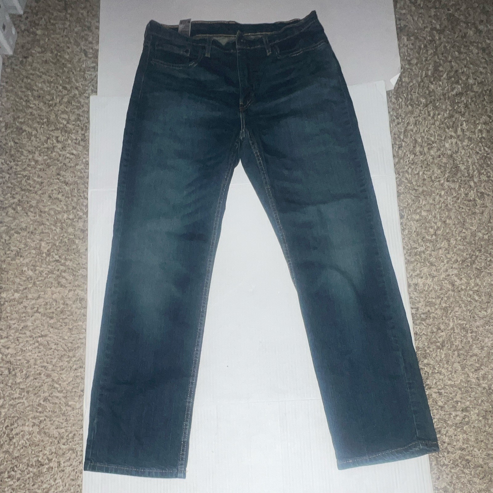 Levi’s 514 Jeans Mens 33×32 Blue Cotton Denim Straight Leg Faded Workwear Travel