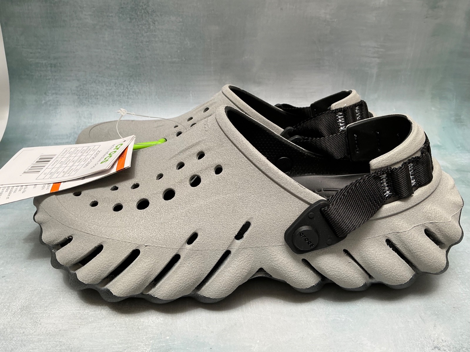 Crocs Echo Reflective Gray Clog W/8 M/6 NWT