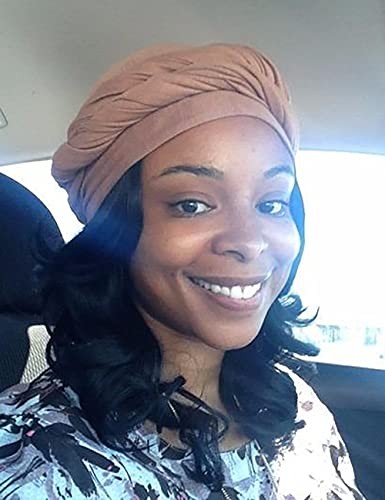 Head Wraps for Black Women Stretch Head Scarf Long African Hair 1pcs -Camel