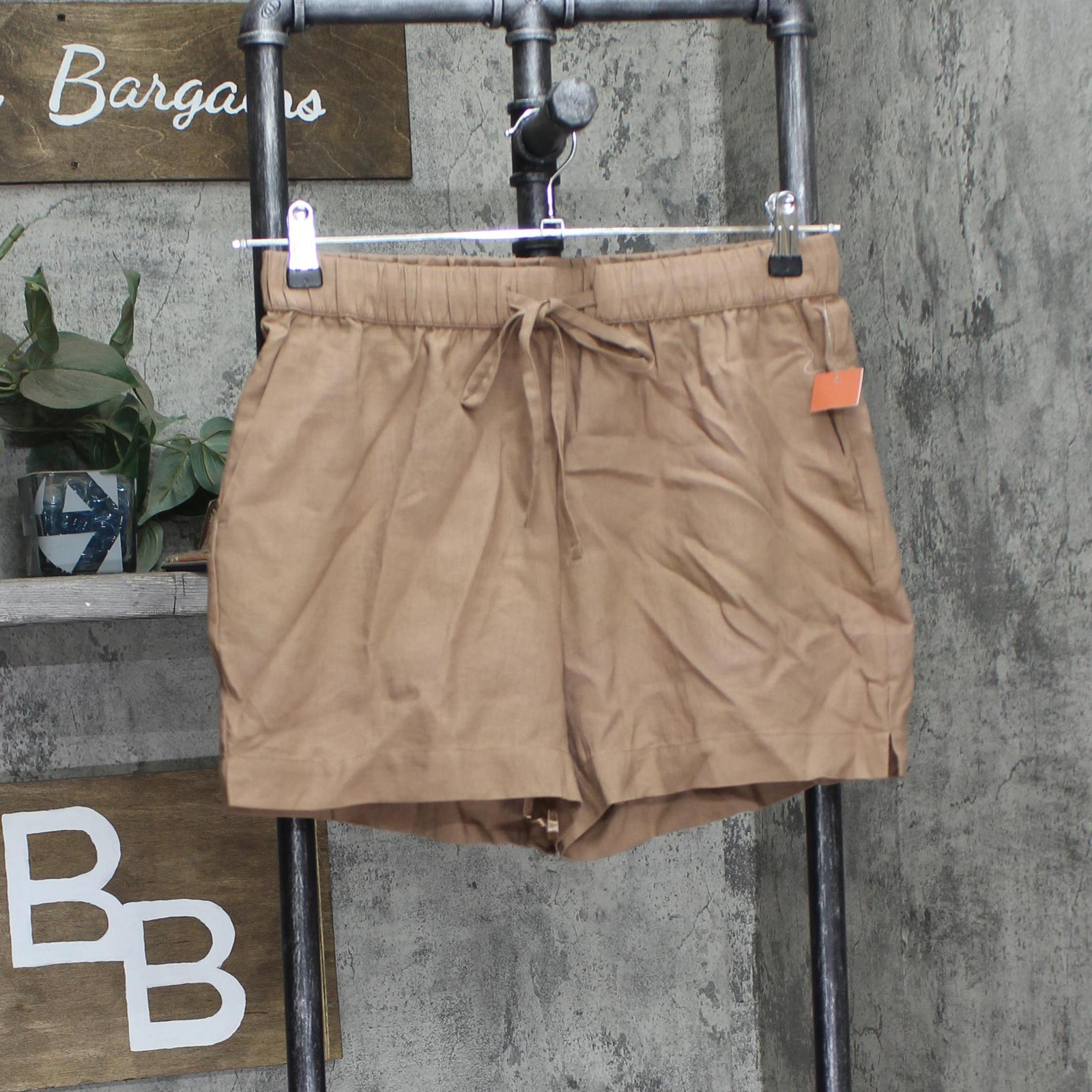 state of Day Linen Blend 2-Pc. Sleeveless Pajama Shorts Natural Umber Brown S