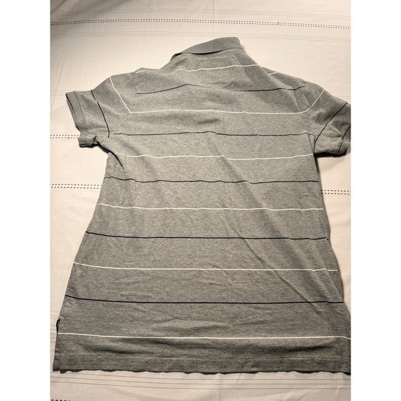 American Eagle Outfitters Mens Gray Striped Vintage Fit Polo Shirt Large L