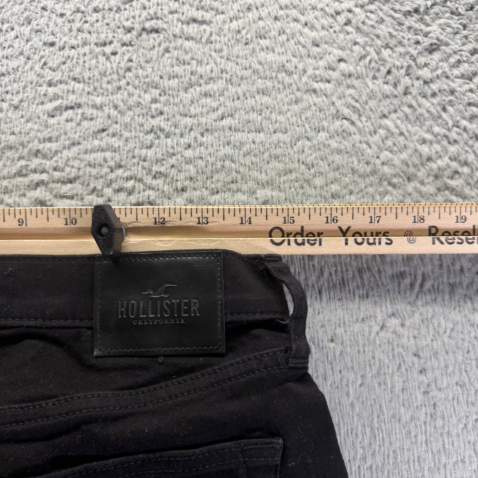 Hollister Jeans Mens 29×30 Black Cotton Denim Skinny Leg Stretch Workwear Travel