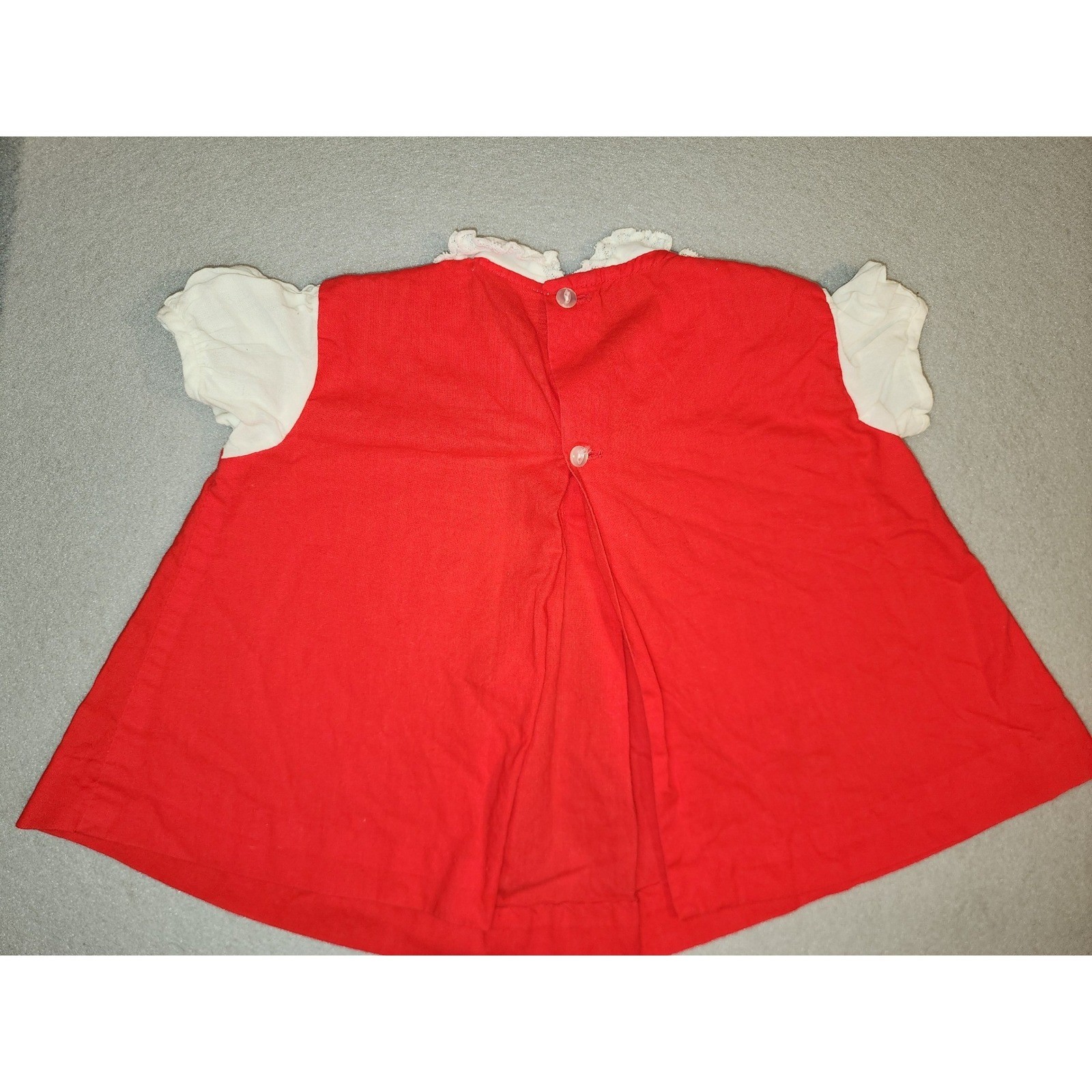 Nannette Vintage Dress Set Baby Red Excellent Floral Lace Peter Pan Collar