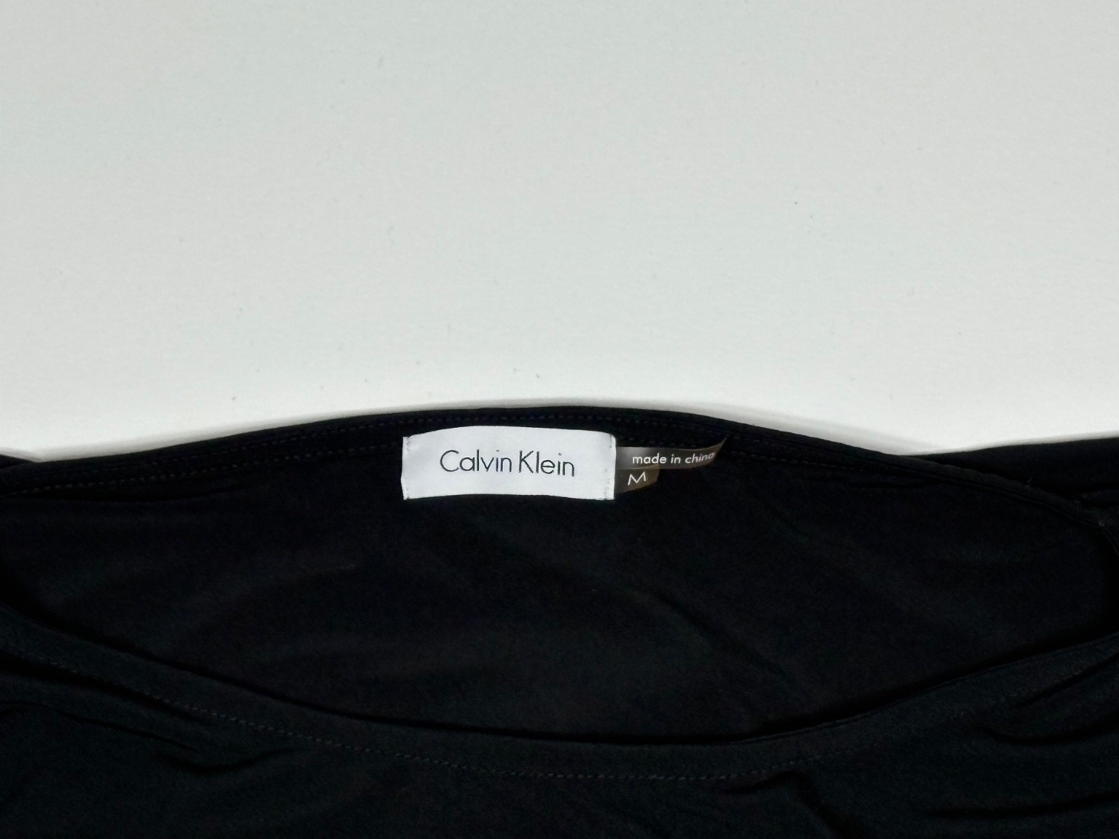 Calvin Klein Blouse Womens Medium Black Drawstring Shoulder Cap Sleeve